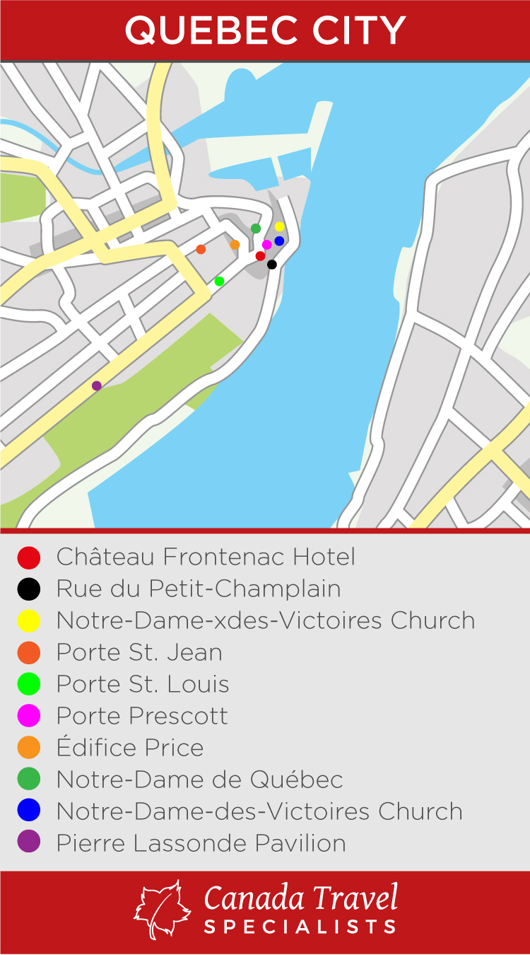 Map of where the buildings in the post are located